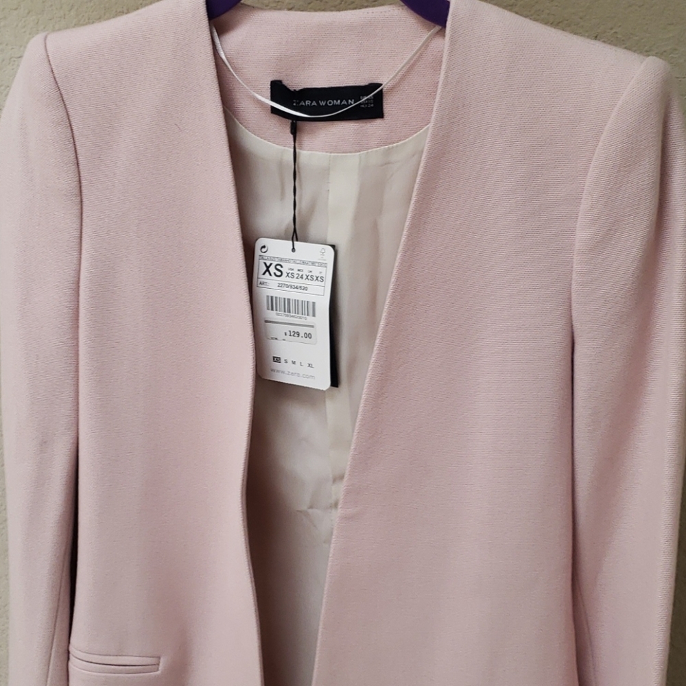 Zara women blush blazer